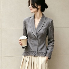 批发法式<b class='q'>蕾丝</b>拼接<b class='q'>衬衫</b>外套女2026年夏季新款大码显瘦高级感设计感上衣