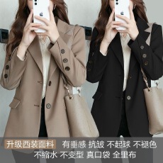 批发高级感春秋新款炸街网红韩版宽松中<b class='q'>长款</b>休闲百搭上衣潮西服外套女