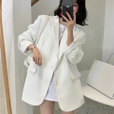 批发2026春季韩版气质港风网红黑色西服设计感小众显瘦<b class='q'>百搭</b>西装外套女