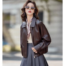 批发高级复古夹克外款小个子<b class='q'>春</b>秋新款显瘦休闲PU皮短款外套潮流时尚