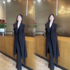 批发法式气质休闲通勤名媛穿搭女2026<b class='q'>秋</b>季新款高级感洋气过膝风衣外套