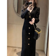 批发2026年新款女<b class='q'>高端</b>轻奢名媛茶歇法式炸街配大衣打底<b class='q'>连衣裙</b>子秋冬季