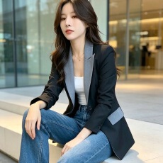 批发黑色西装外套女春秋2026新款高级感上衣气质修身休闲小个子西服秋