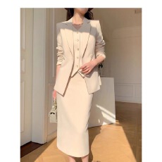 批发单/套装 西装正装女职业套装马甲三件套早春新款高级感西服套裙潮