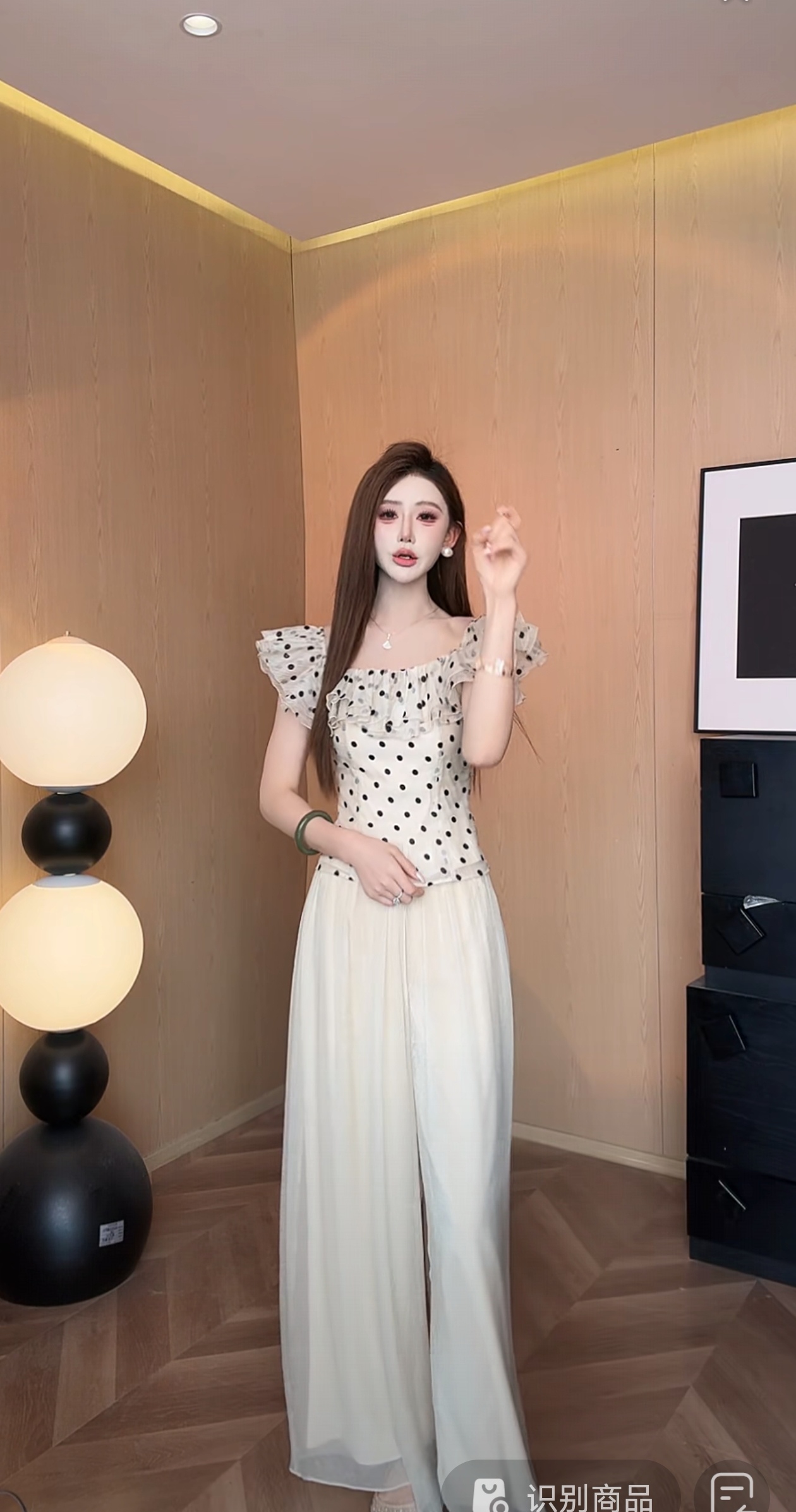 여름 달콤한 꿈 비 여름 새로운 프랑스식 부드러운 바람 슬림해 보이는 맨위 바지 세트