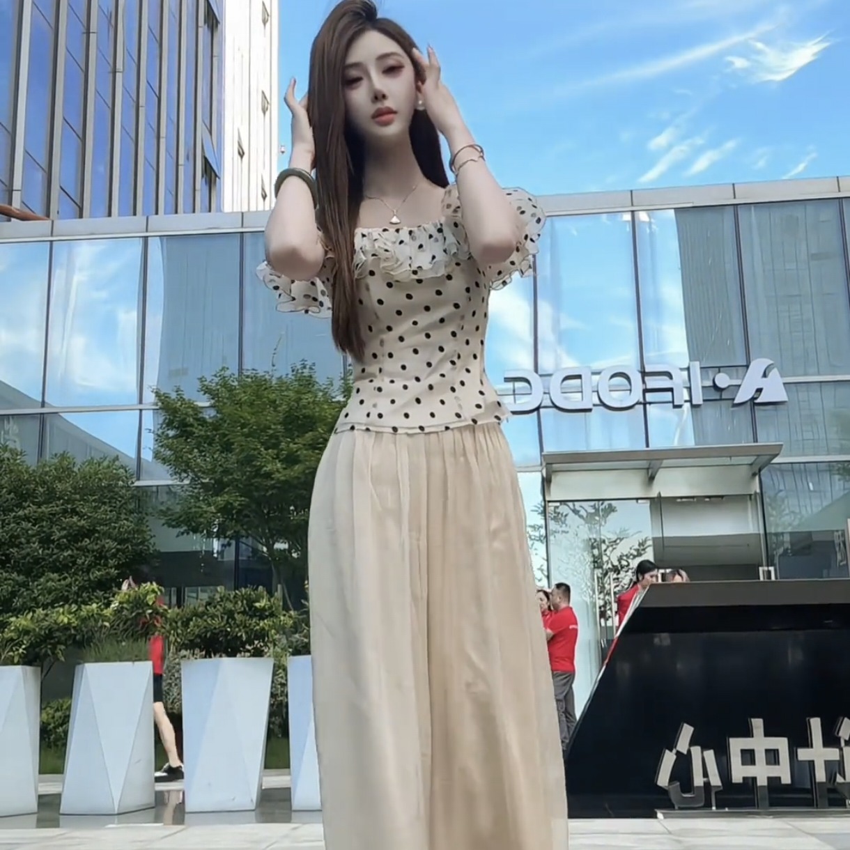 여름 달콤한 꿈 비 여름 새로운 프랑스식 부드러운 바람 슬림해 보이는 맨위 바지 세트