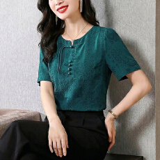 批发中年妈妈夏装短袖中式T恤小衫<b class='q'>中老年</b>女2026年洋气薄款<b class='q'>打底衫</b>上衣