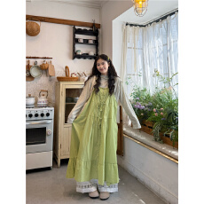 批发实拍日系复古吊带连衣裙+内搭T恤+<b class='q'>休闲</b>裤