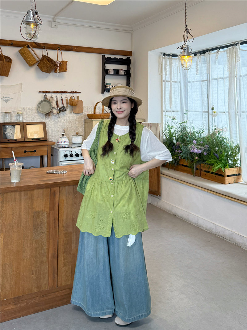 실사 조끼 스커트 티셔츠 청바지