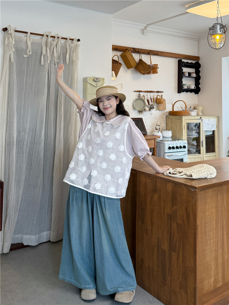 실사 베스트 셔츠 청바지