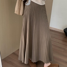 批发孕妇装高腰显瘦加厚针织百褶半身裙冬季新款<b class='q'>韩版</b>百搭休闲淑风伞裙