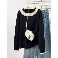 批发微胖<b class='q'>大码</b>女装秋冬新款2025韩版显瘦针织打底衫胖mm长袖毛衣内搭潮