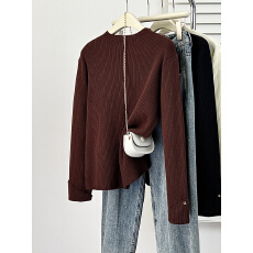 批发微胖大码<b class='q'>女装</b>秋冬新款2025年半高领针织打底衫胖mm加厚毛衣上衣女