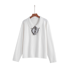 批发实拍大码女装春季新款2026薄款针织衫上衣胖mm加肥加大丝巾领<b class='q'>毛衣</b>