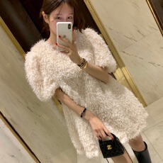 批发已出货  毛毛迷你连衣裙