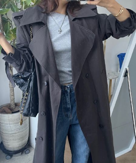 있음 선적 고급 센스 재킷 재킷 영국식 바람 이중 버튼 품격 바람막이