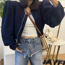 批发已出货    泡泡袖卫衣拉链开衫<b class='q'>外套女</b>短款