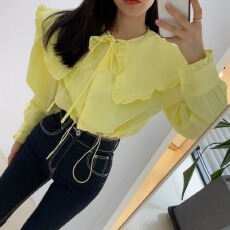 批发已出货  <b class='q'>气质</b>娃娃领<b class='q'>衬衫</b>荷叶边上衣