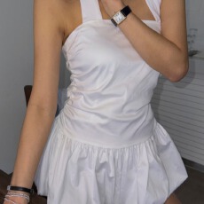 批发已出货     性感挂脖露背抽褶花苞连衣裙<b class='q'>迷你裙</b>