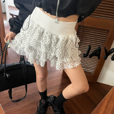 批发新款   波点松紧腰蓬蓬半身<b class='q'>短裙</b>