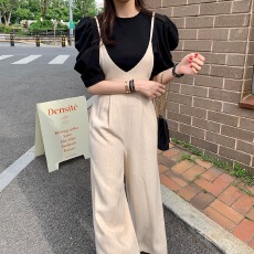 批发已出货    阔腿裤拖地<b class='q'>长裤</b>夏季薄款宽松系带高腰吊带<b class='q'>连体裤女</b>