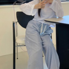 批发已出货     休闲宽松抽绳沙滩裤竖条纹直筒阔腿<b class='q'>长裤</b>