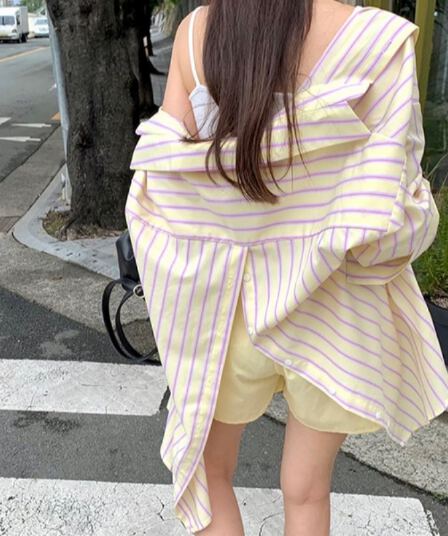 있음 선적 트임 이중 용도 루즈핏 셔츠