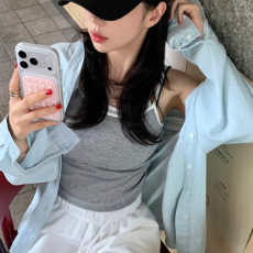 批发新款  复古休闲翻领系扣长袖牛仔<b class='q'>衬衫</b>
