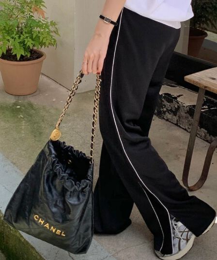 있음 선적 패션 패치워크 색상 레버 훅 트임 캐주얼 긴 바지