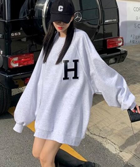 있음 선적 자수 알파벳 연령 감소 후드티 드레스