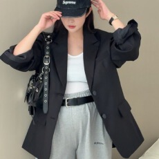 批发已出货   高级通勤休闲两粒扣后开叉西装外套