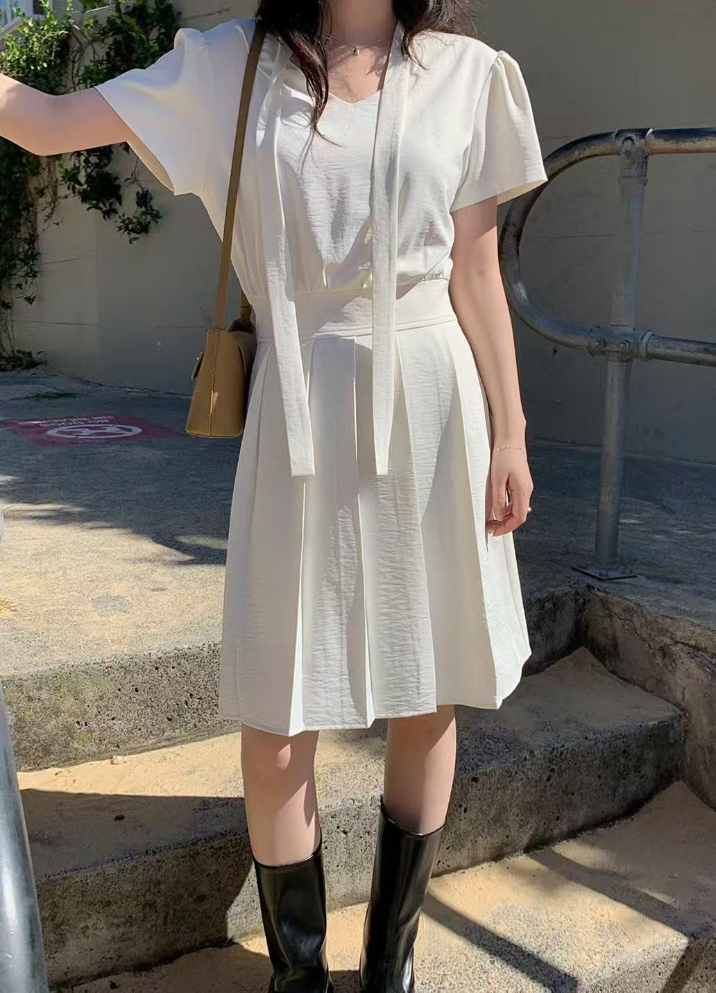 선물 화물 한 부서 chic 패션 다용도 품격 프랑스식 레이스업 허리 수축 드레스 롱 스커트