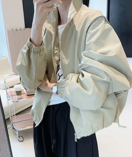선물 화물 한국 동대문 가을 겨울 프랑스식 레트로 재킷 지퍼 여성 코트 고급 센스 한 첨부 된 의류 트렌디
