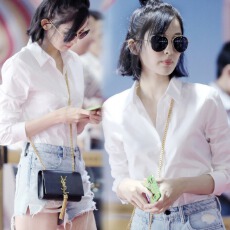 批发現貨~明星同款白衬衫女设计感小众长袖职业衬衣洋气修身上衣