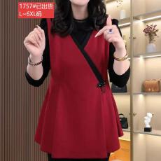 批发官图原版面料品质胖人女装气质显瘦高档假两件上衣大码遮肉秋<b class='q'>冬</b>新