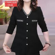 批发官图原版面料品质洋气时尚休闲上衣秋季新款大码女装显瘦打底外穿