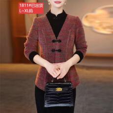 批发官图原版面料品质时尚高档新中式上衣2025冬季新款大码显瘦卫衣女