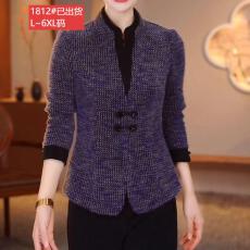 批发官图原版面料品质高级设计感拼接假两件打底绒衫秋冬新款优雅上衣