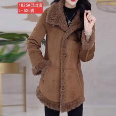 批发官图原版面料品质气质妈妈皮毛一体圈圈绒外套女冬季厚实保暖大衣