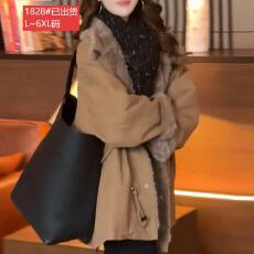 批发官图原版面料品质高档轻奢保暖外套大码遮肉宽松显瘦时尚防寒冬款