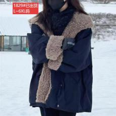 批发官图原版面料品质女神范棉服外套冬季慵懒风时尚厚实保暖过冬袄子