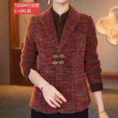 批发官图原版面料品质高档贵夫人气质减龄秋冬卫衣小衫中老年显瘦上衣