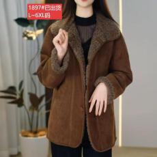 批发官图原版面料品质高档<b class='q'>时尚</b>潮流皮毛一体女款外套冬季新品宽松休闲
