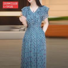 批发官图原版面料品质清新减龄中长款超仙<b class='q'>礼服</b>裙夏季短袖薄款精致遮肉