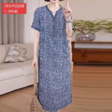 批发官图原版品质<b class='q'>高档</b>大码女装有口袋文艺牛仔拼接遮肉宽松透气<b class='q'>连衣裙</b>