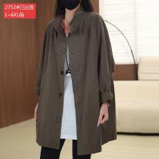 批发官图原版品质高档<b class='q'>大码</b>女装<b class='q'>宽松</b>版型显瘦遮肉风衣秋季休闲立领外套