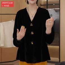 批发官图原版品质高档大码女装法式时尚丝绒衬衫秋季百搭<b class='q'>通勤</b>显瘦上衣