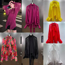 批发法式2026新款气质名媛风挂脖飘带<b class='q'>衬衫</b>女新款高级感显瘦罩衫小上衣