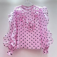 批发网红同款<b class='q'>波点</b>气质减龄<b class='q'>衬衫</b>女2026新款宽松显瘦百搭长袖上衣