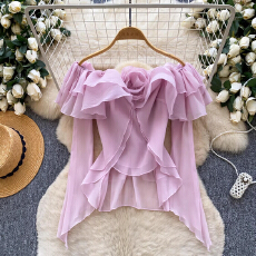 批发宫廷风轻奢重工钉珠拼接蕾丝立领<b class='q'>衬衫</b>女秋冬抗皱缎面<b class='q'>衬衣</b>洋气上衣